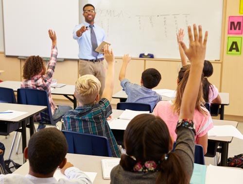 Teacher in front of class